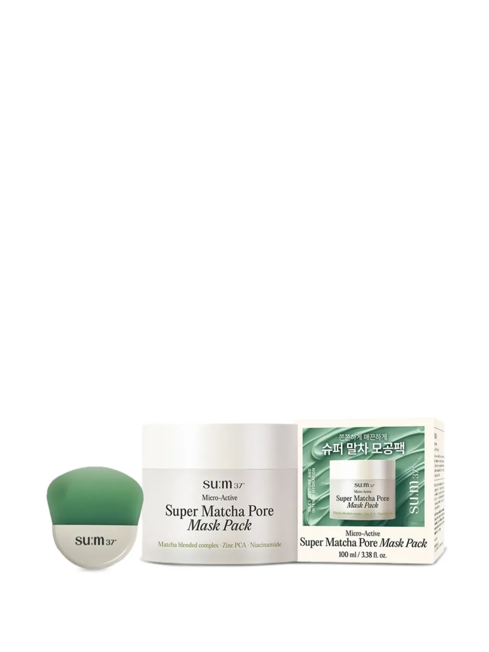 Su:m37º Micro-active Super Matcha Pore Mask (pack Of Two) In White