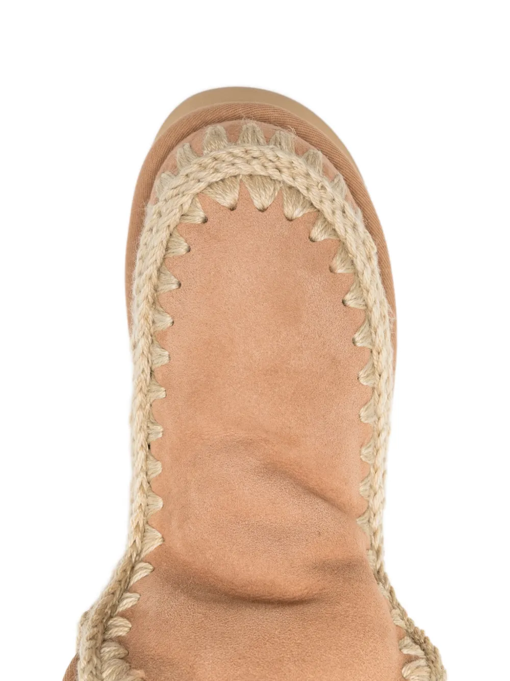 Mou Beige Braided Ankle Boots In Neutral