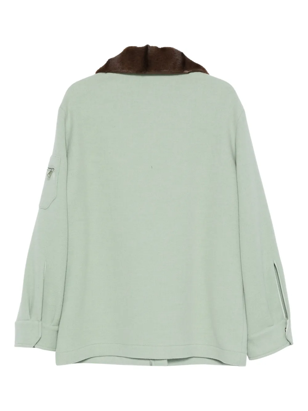 N°21 Faux-fur Collar Jacket In Green