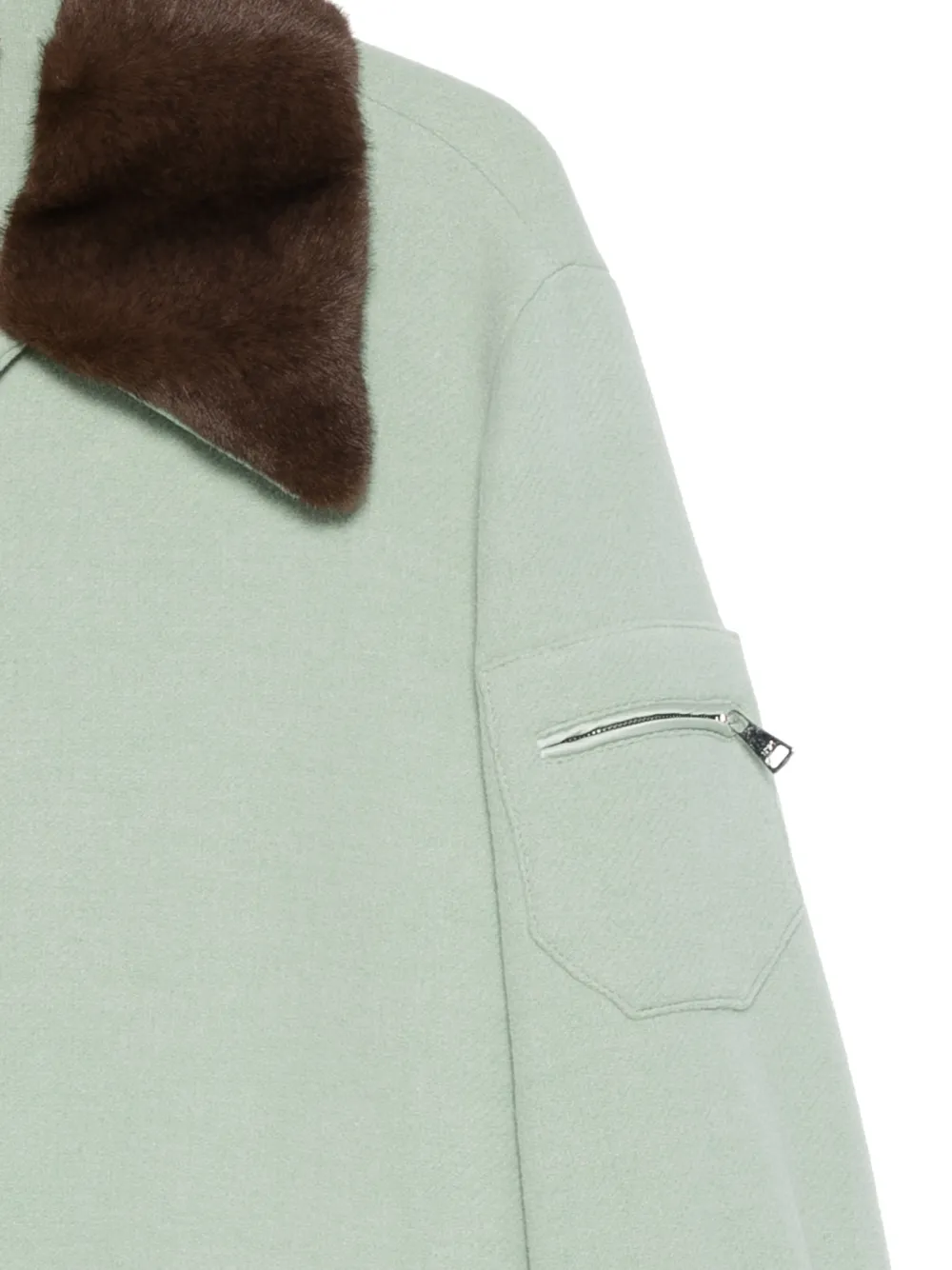 N°21 Faux-fur Collar Jacket In Green