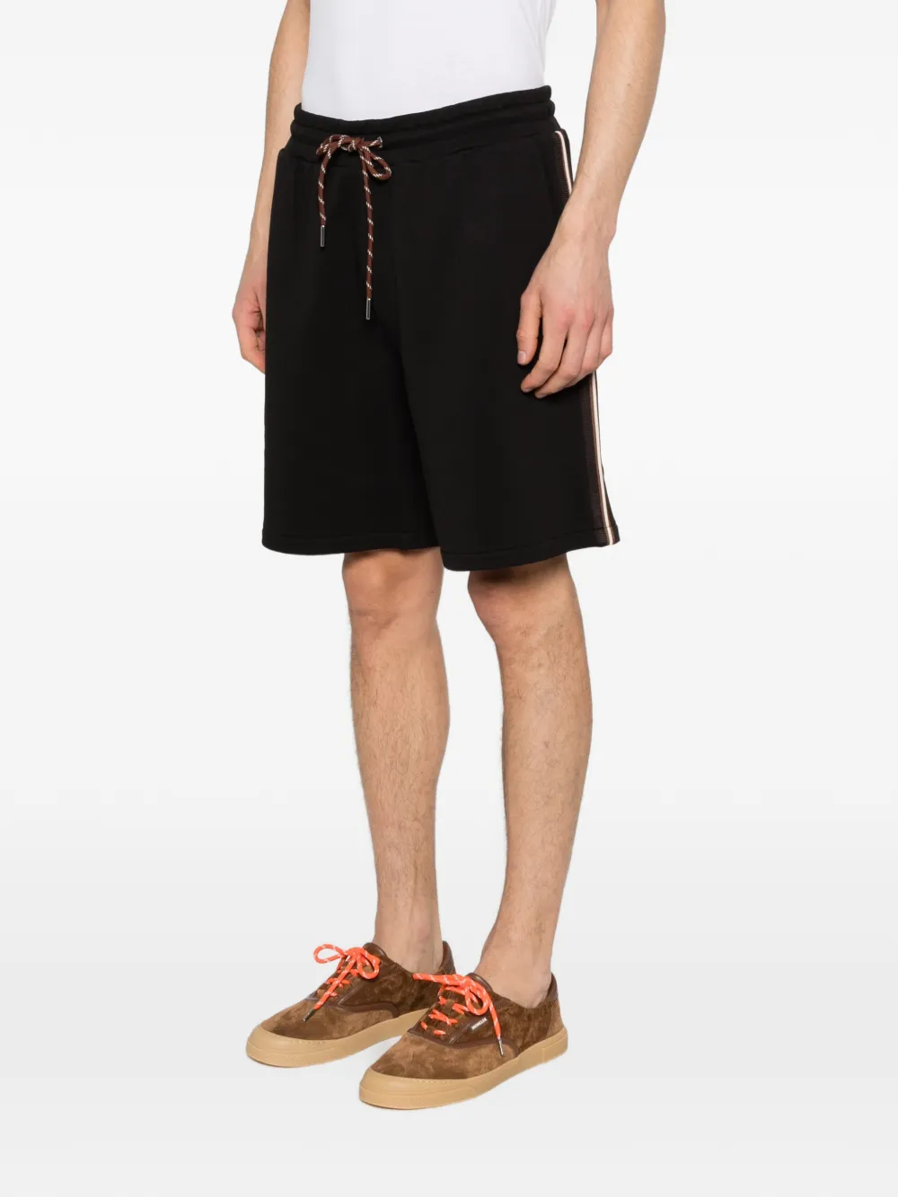  Moncler Drawstring Side Stripe Shorts - Black 