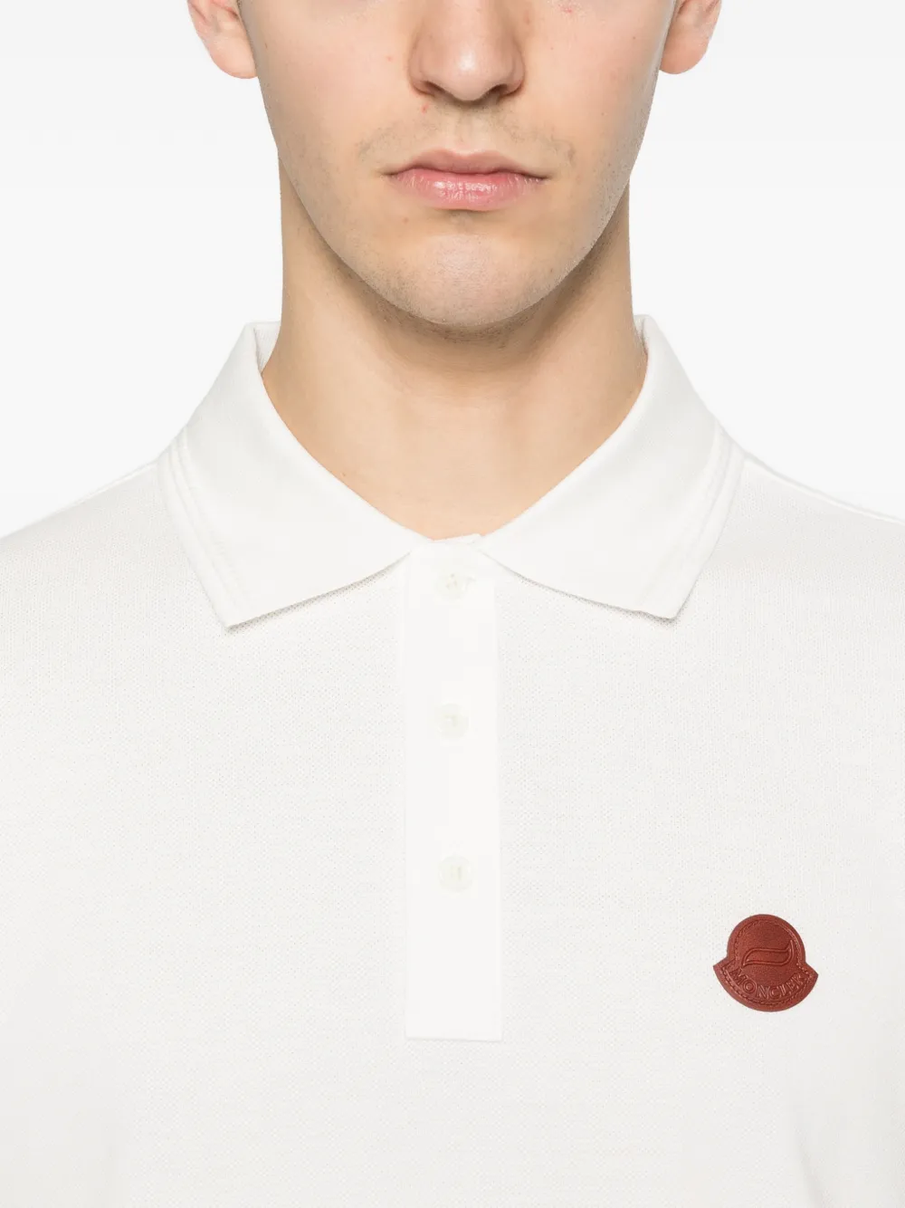 Moncler Poloshirt met logo-applicatie Wit