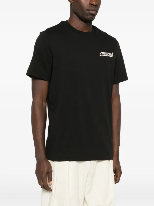 Moncler SS logo-detail T-shirt | Black | FARFETCH ID