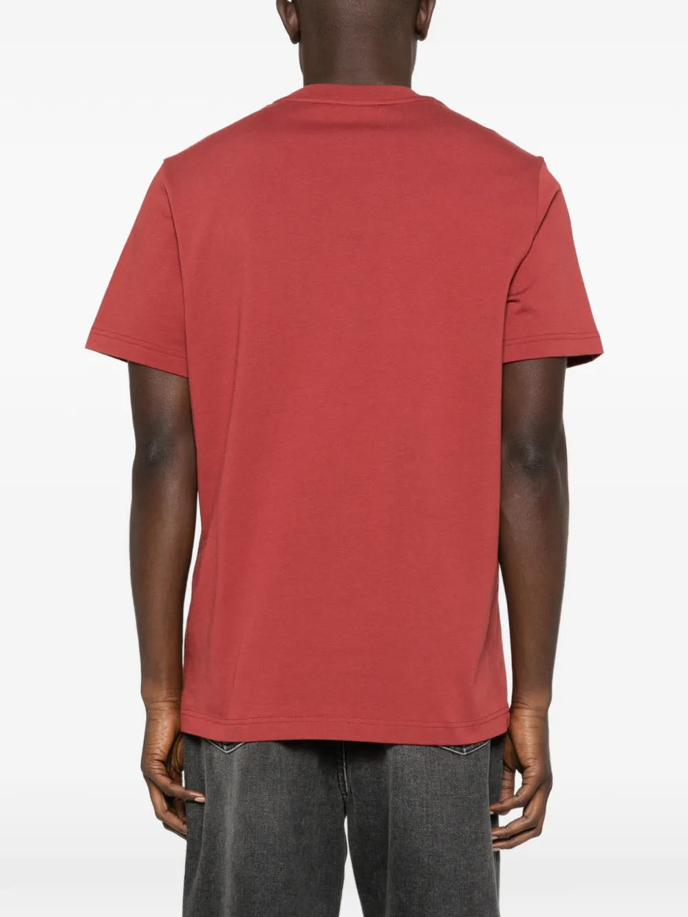 Moncler SS T-shirt met logodetail Rood