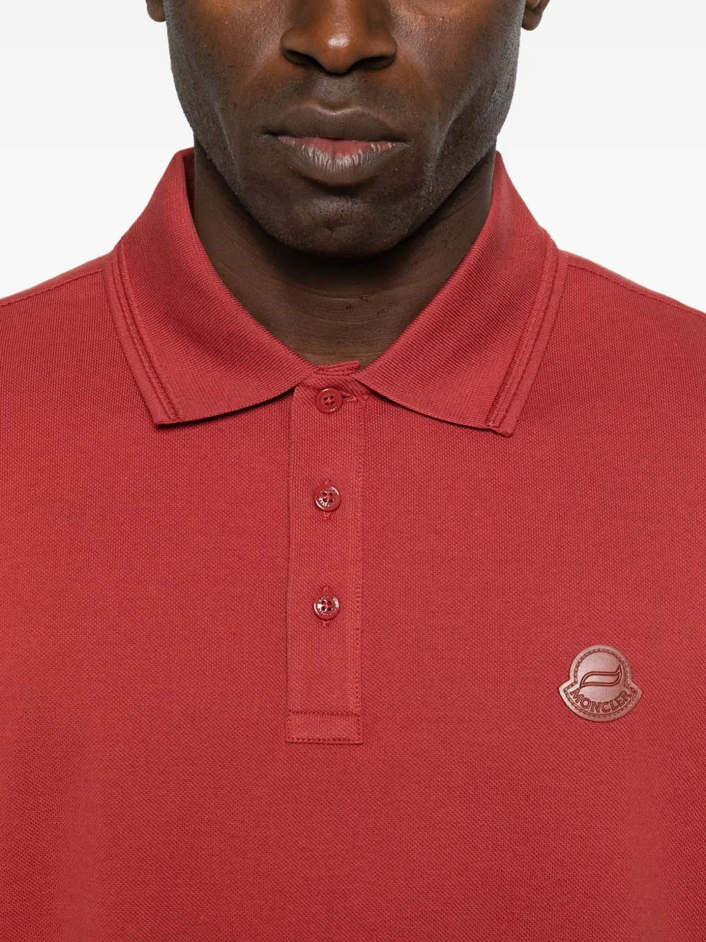 Moncler Poloshirt met logo-applicatie Rood