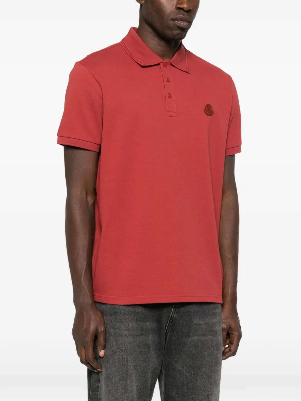Moncler Poloshirt met logo-applicatie Rood