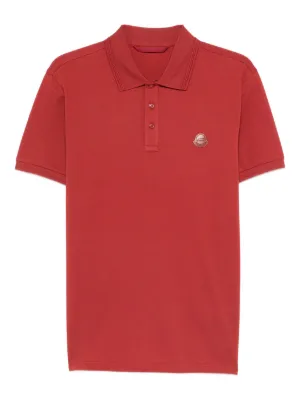 Moncler Camisa Polo Mangas Curtas Com Zíper | Vermelho | FARFETCH BR