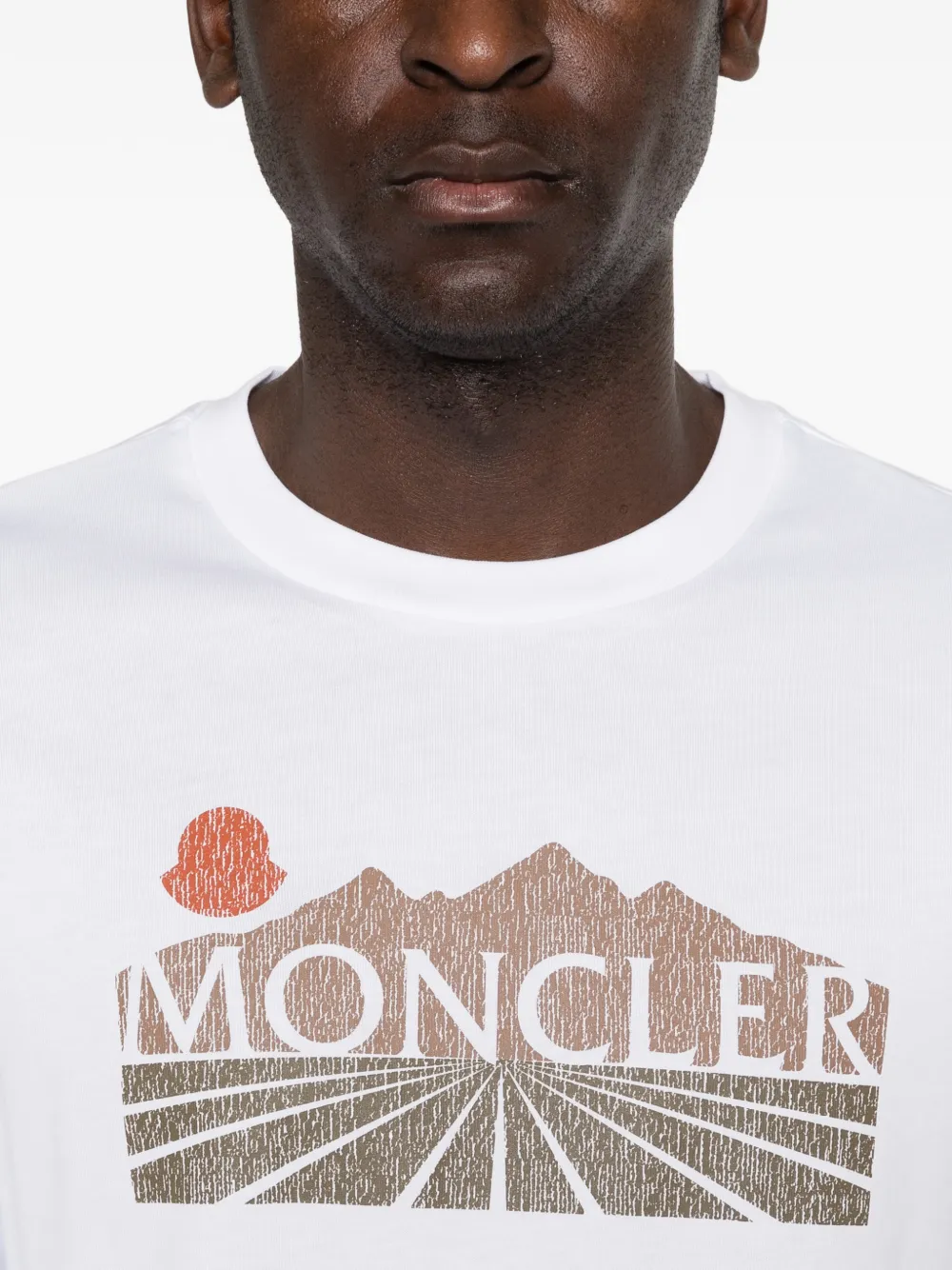 Moncler T-shirt met print en lange mouwen Wit
