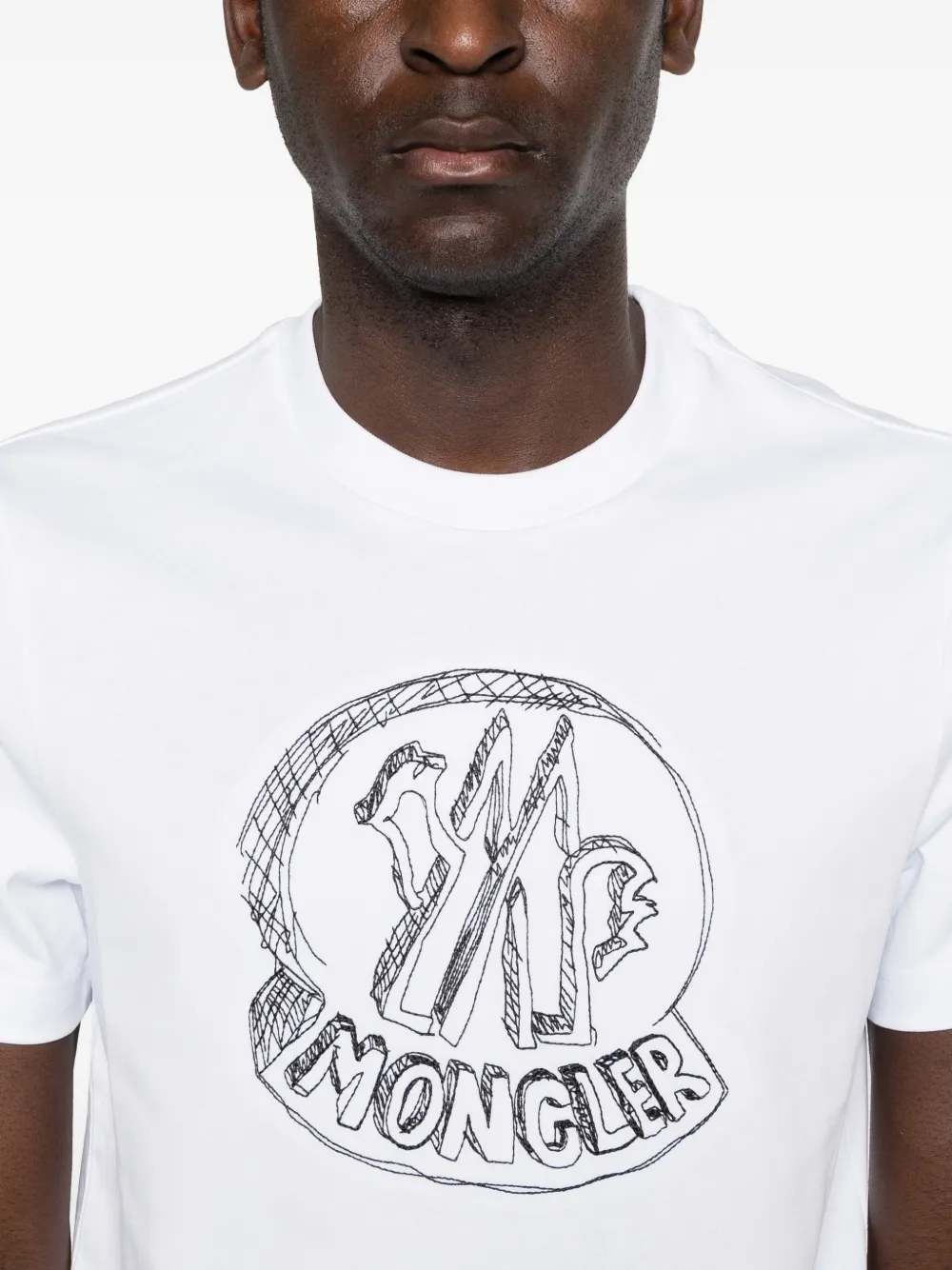 Moncler T-shirt met logoprint Wit
