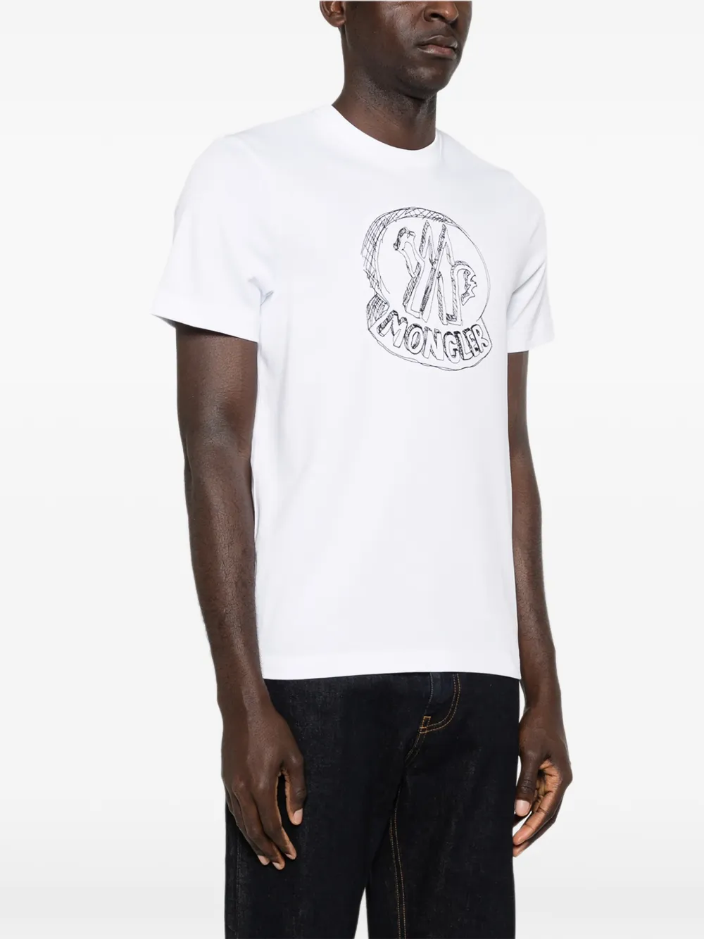 Moncler T-shirt met logoprint Wit