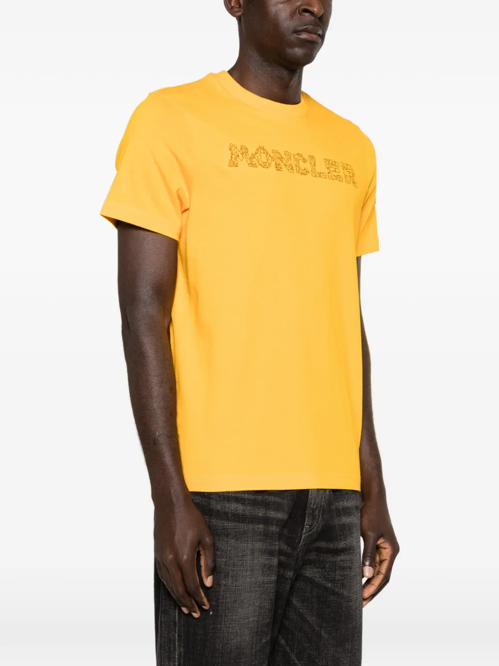 Moncler T-shirt met logo Oranje