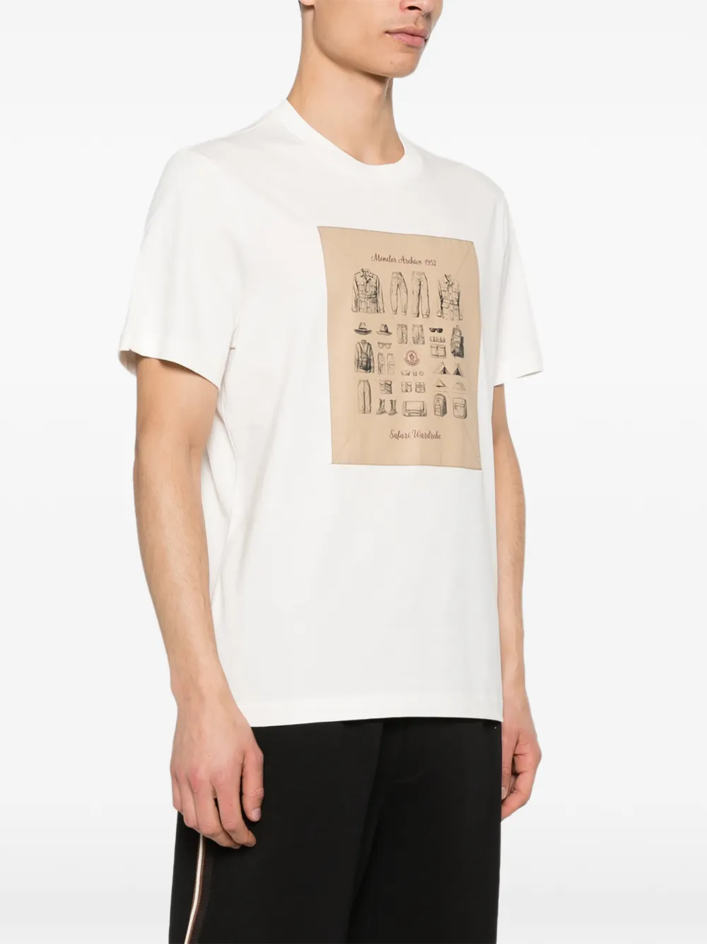 Moncler T-shirt met archief print Wit