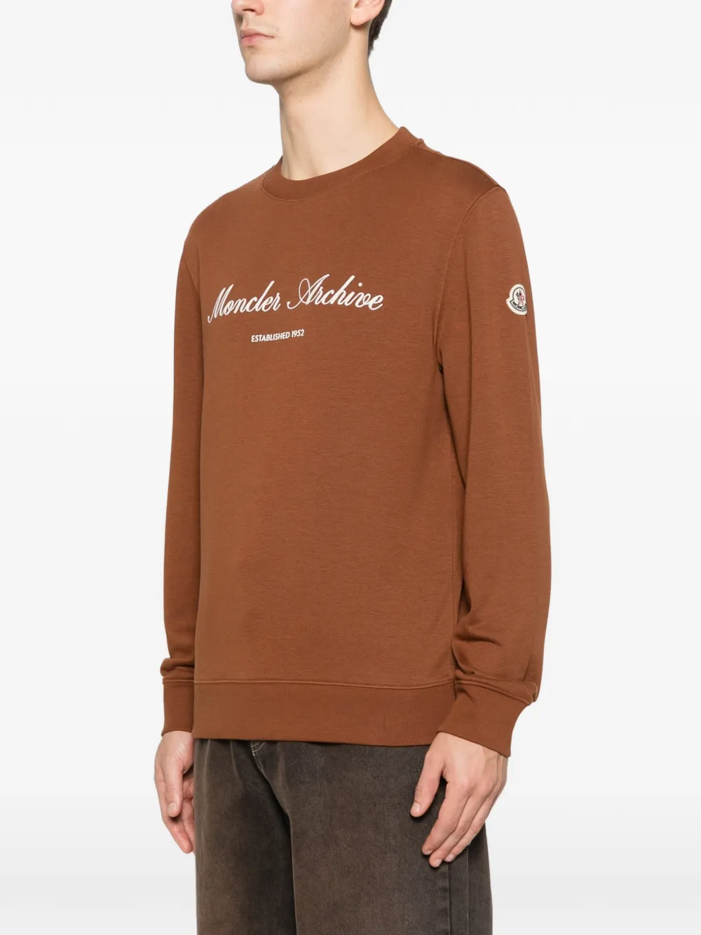 Moncler Trui met logopatch Bruin