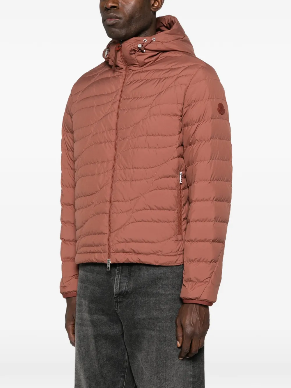 Moncler Chitu gewatteerd jack met capuchon Bruin
