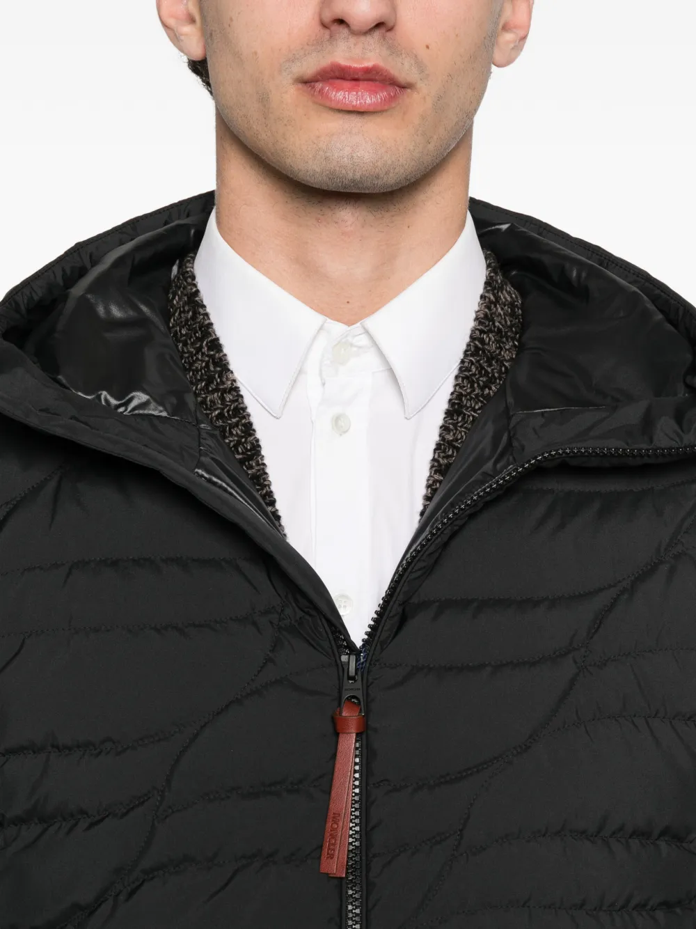 Moncler Chitu jack met logopatch Zwart
