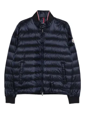 Moncler キルティング ニットジャケット | ブルー | FARFETCH JP