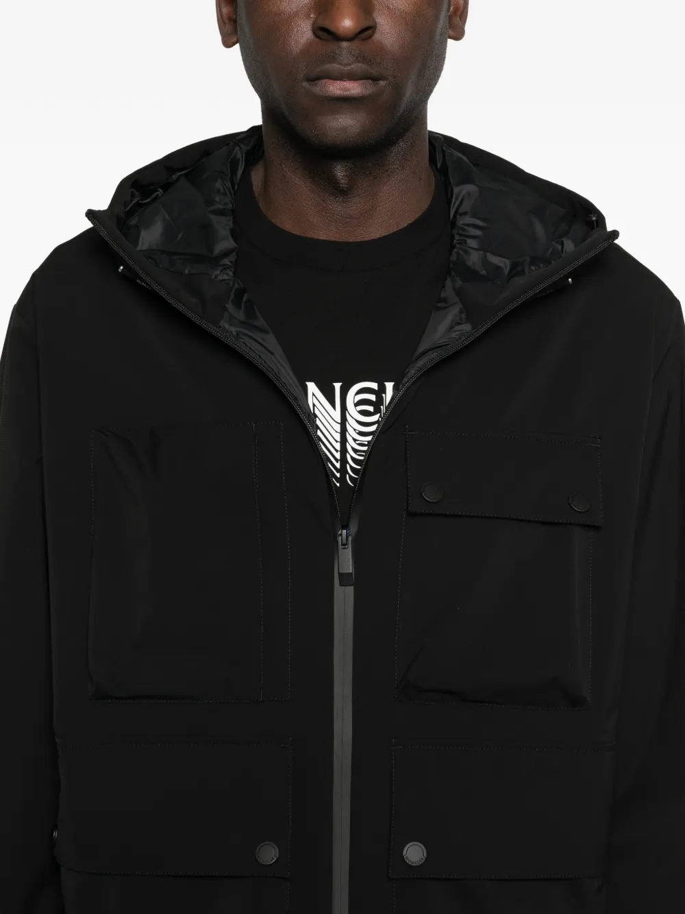 Moncler Arcturus jack met capuchon Zwart