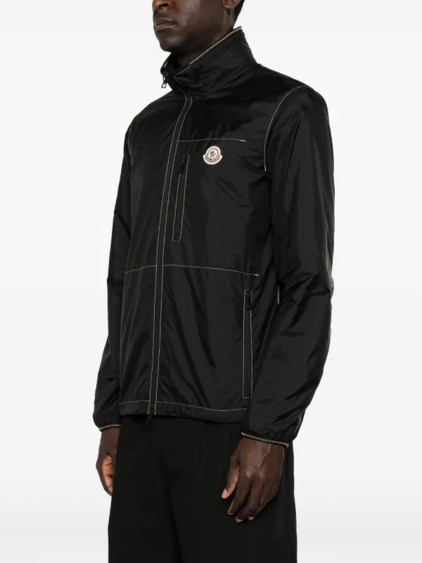 Moncler Jaqueta Com Zíper e Patch De Logo | Preto | FARFETCH BR