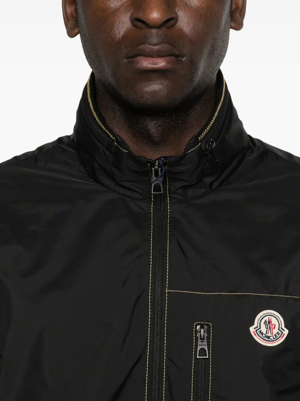 Moncler Jack met logopatch en rits Zwart