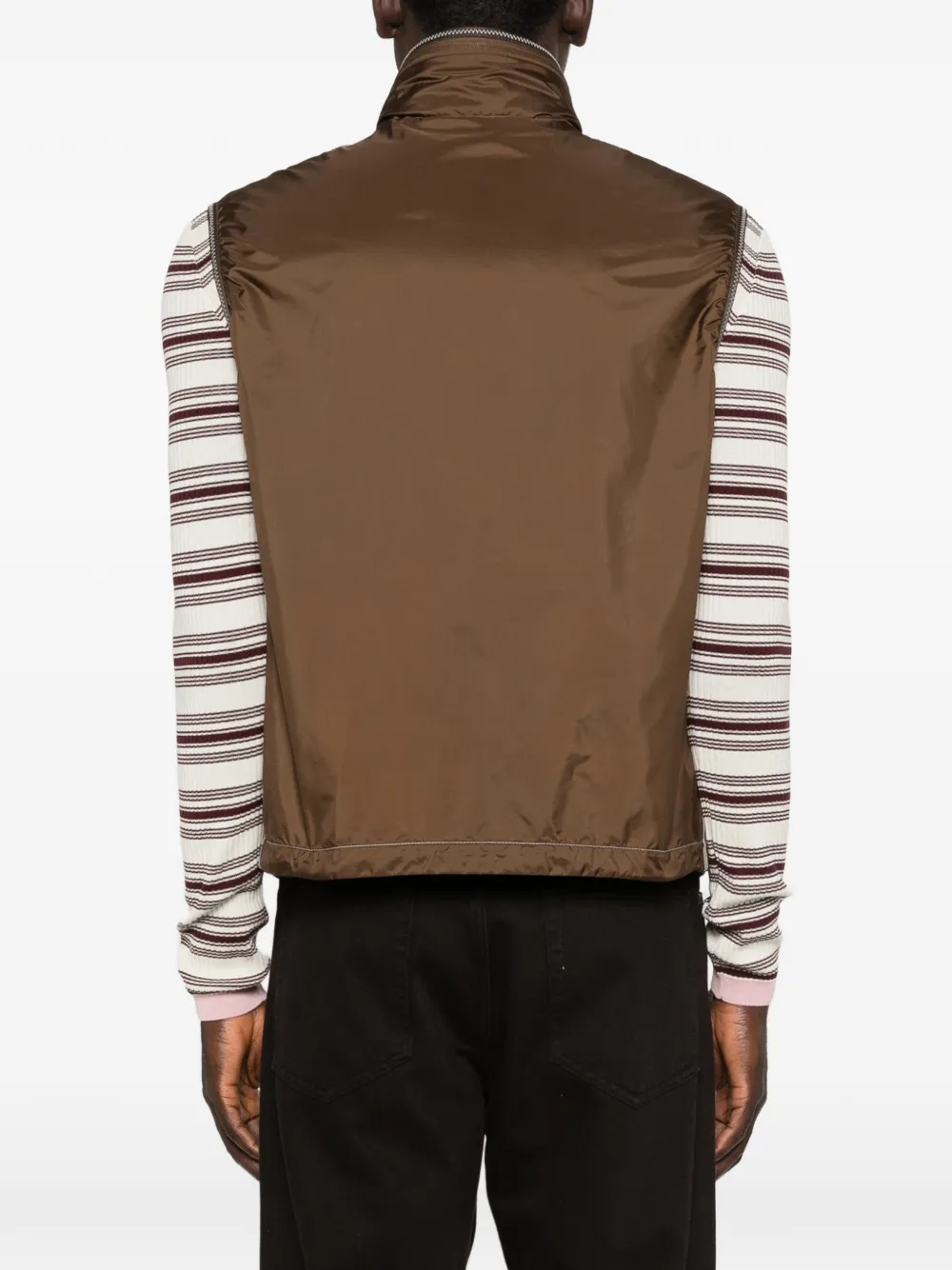 Moncler Ansiei mouwloze bodywarmer met rits Bruin