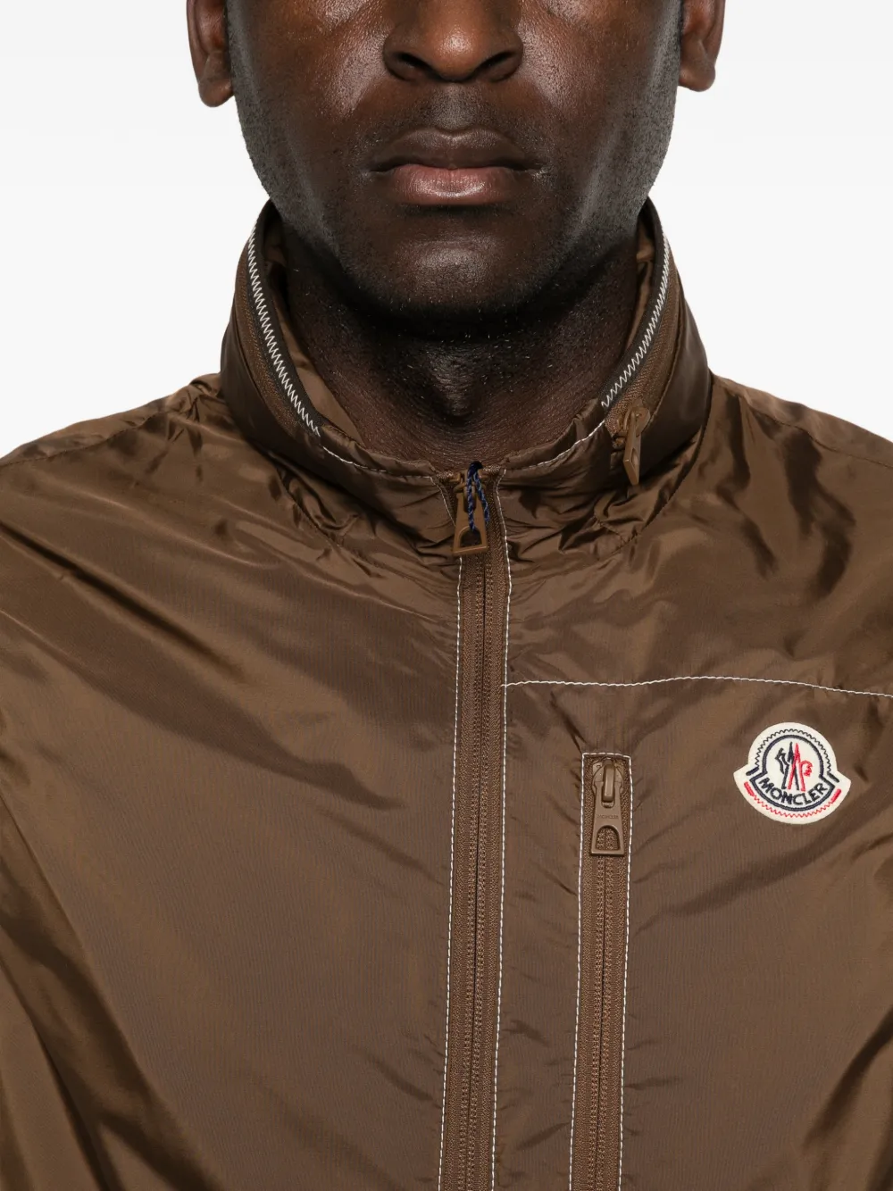 Moncler Ansiei mouwloze bodywarmer met rits Bruin