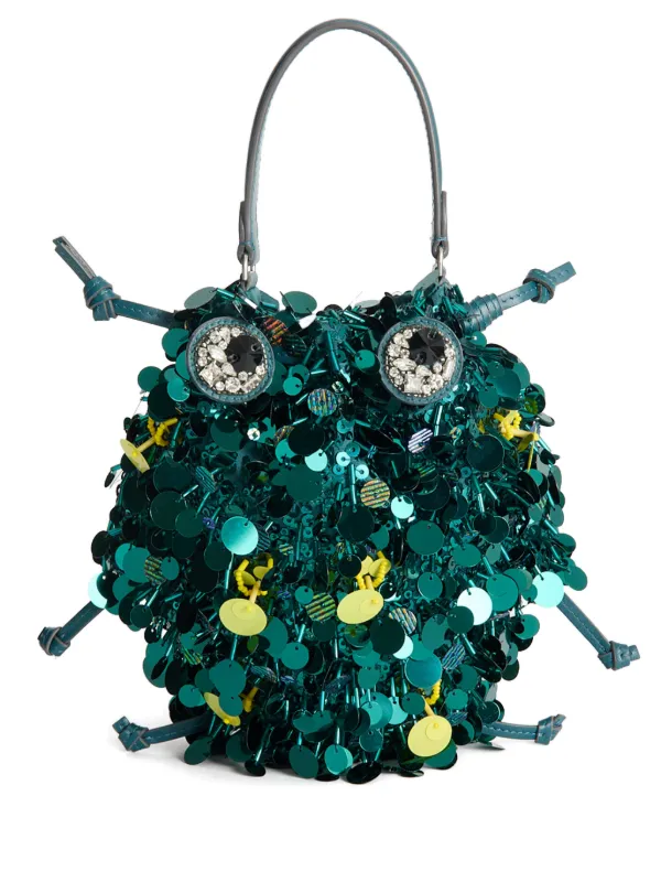 Anya Hindmarch Sequin Beetle Tote Bag in Green