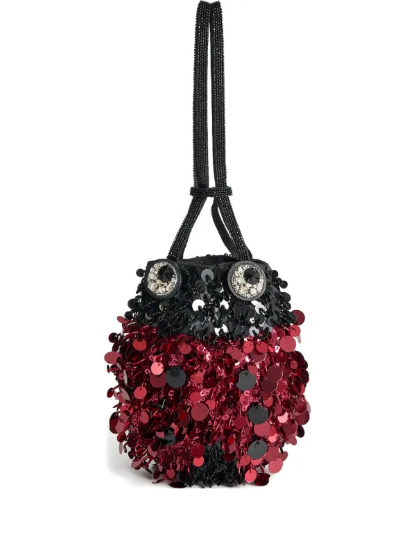 Anya Hindmarch Ladybird Sequin Bucket Bag in Red