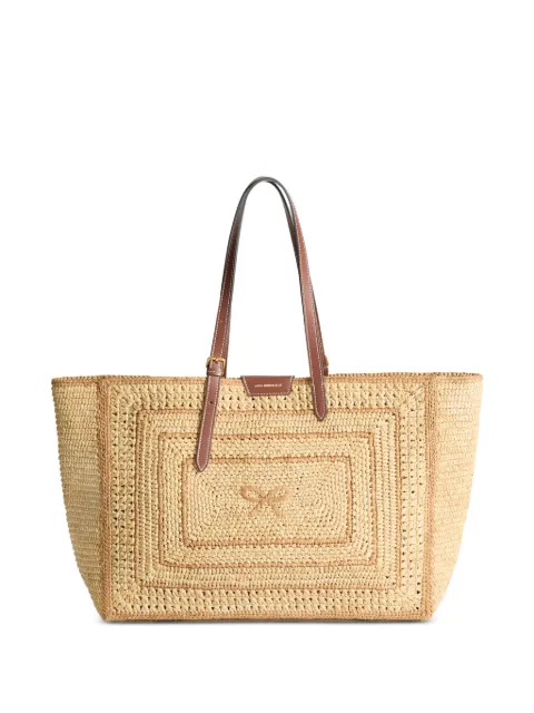 Anya Hindmarch large bow-detail raffia tote bag