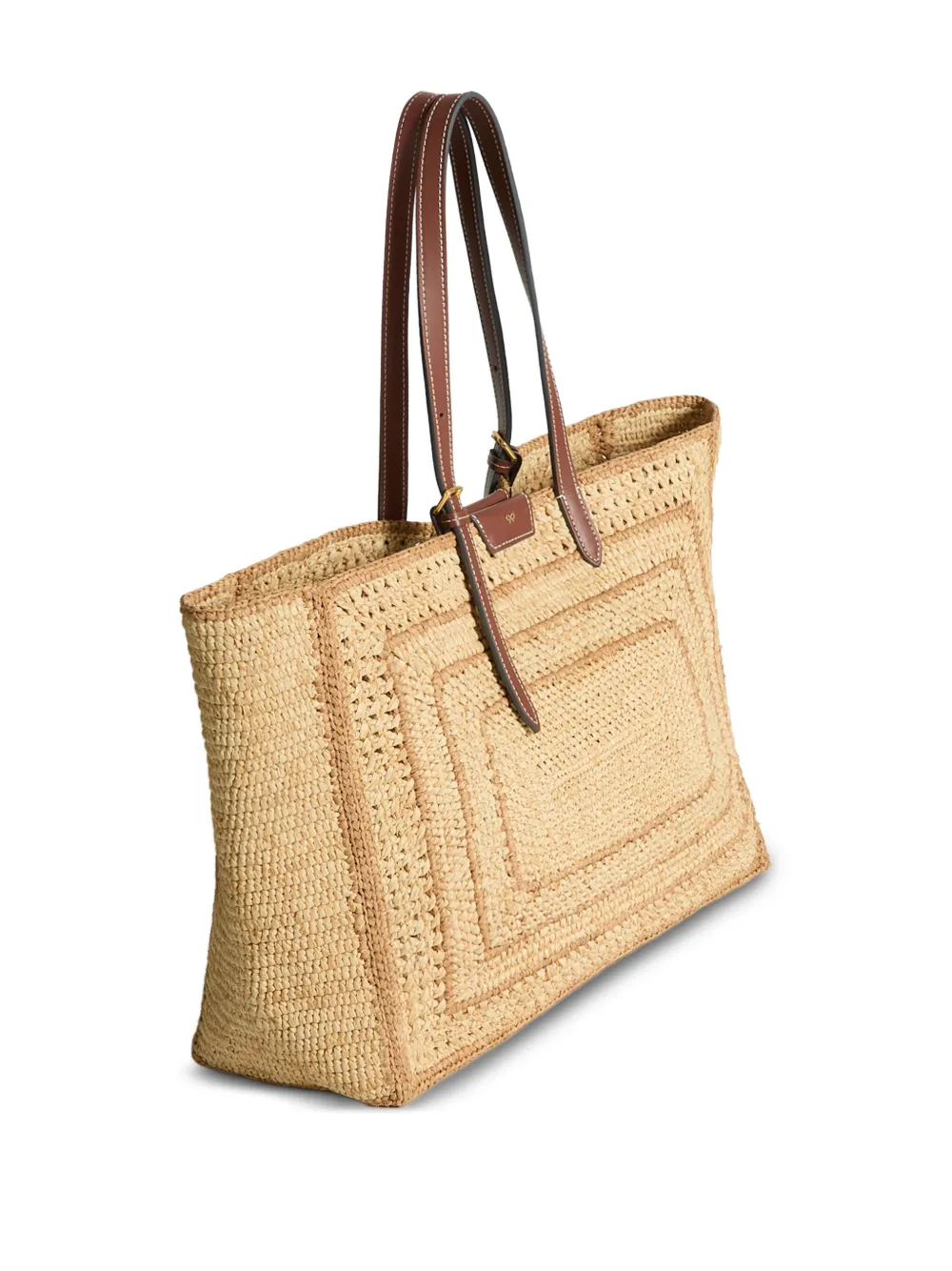 Anya Hindmarch Raffia shopper met strikdetail - Beige