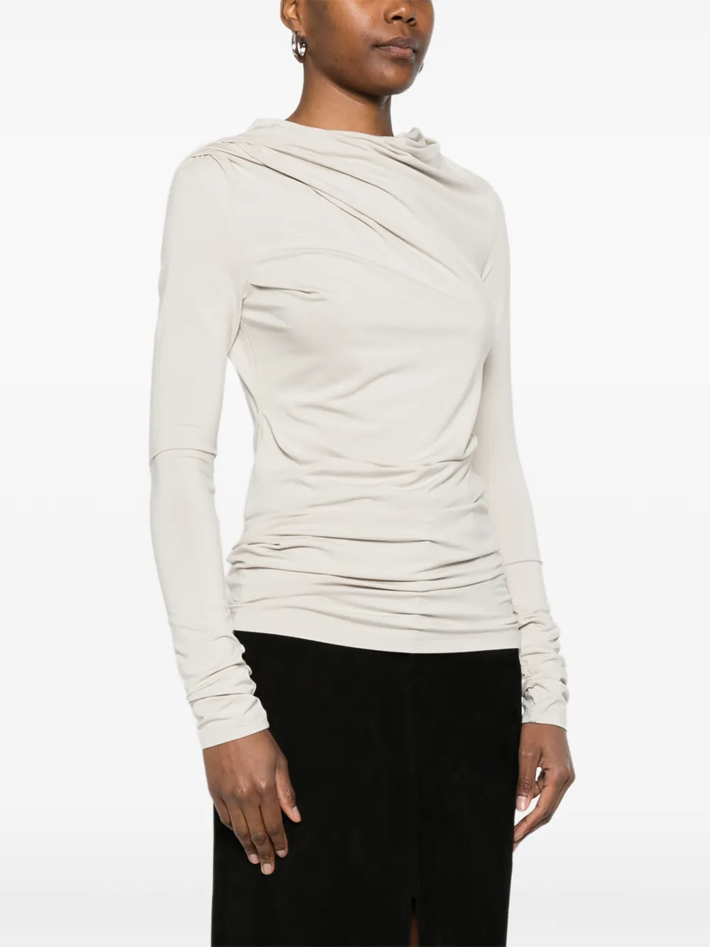  Entire Studios Drape Long-sleeve Top - Grey 