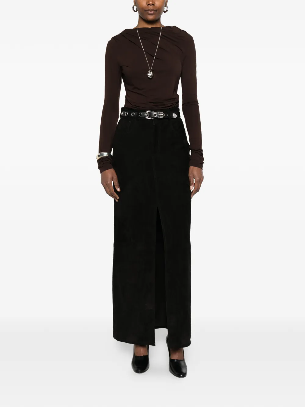  Entire Studios Drape Long-sleeve Top - Brown 