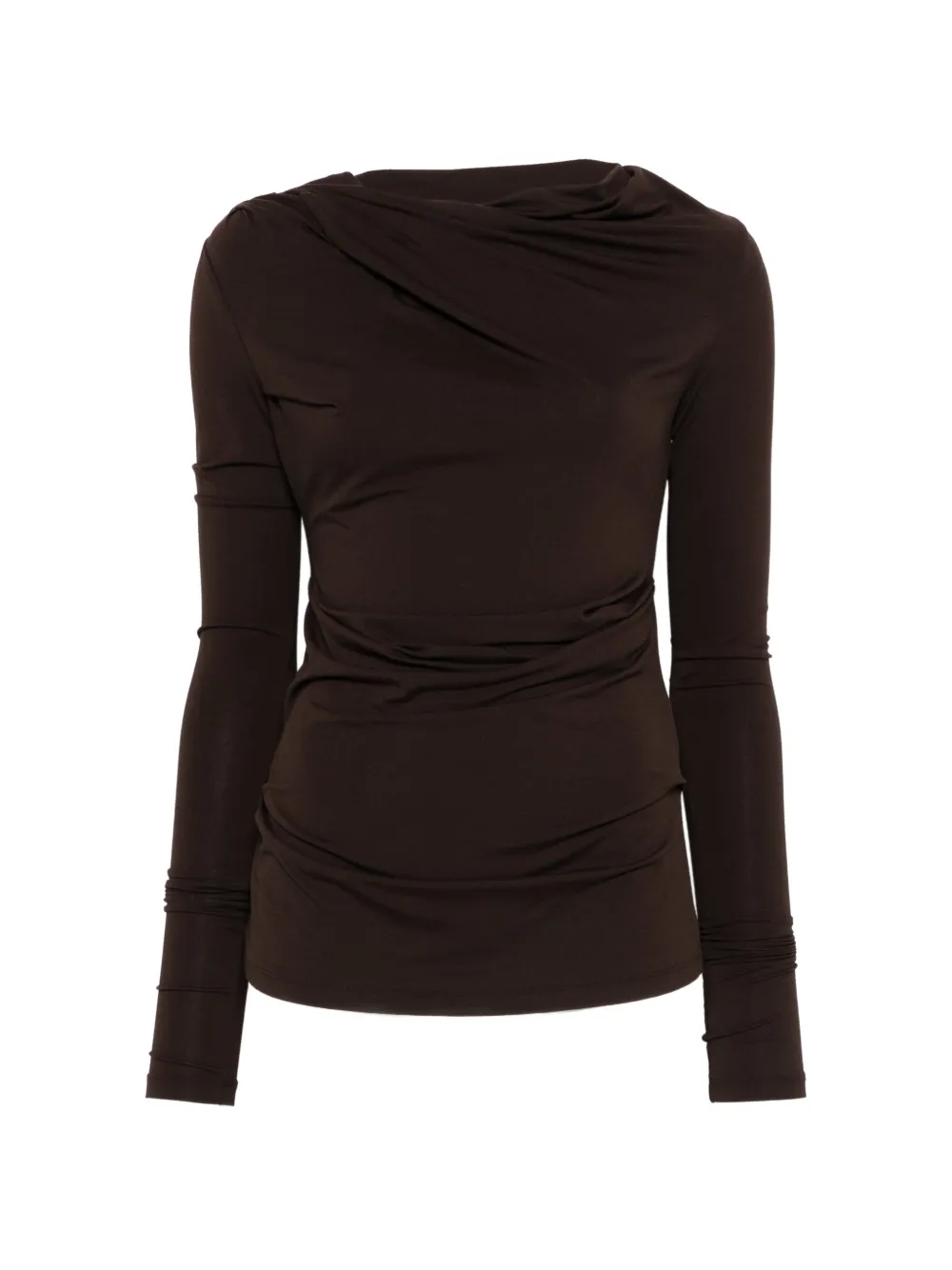 ENTIRE STUDIOS Drape long-sleeve top - Marrone