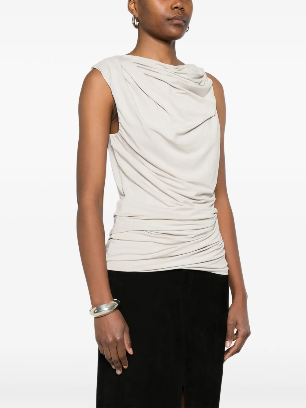  Entire Studios Drape Gathered Top - Grey 