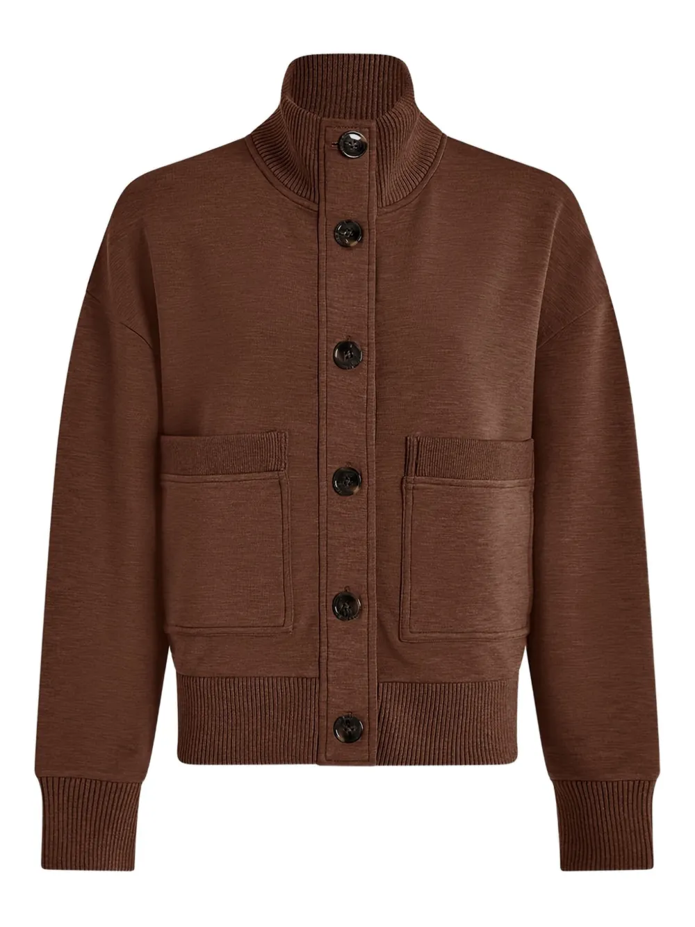 Varley Sabrina Button-fastening Sweatshirt In Brown