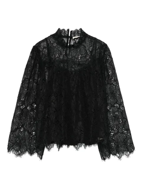 suncoo Lucia lace mock-neck blouse