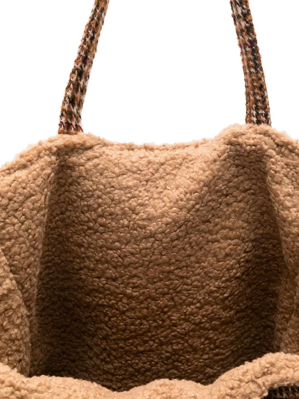 La Milanesa Silvia Plaid Tote Bag In Brown