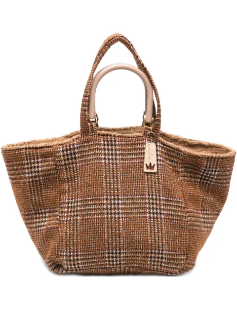 la milanesa Silvia plaid tote bag