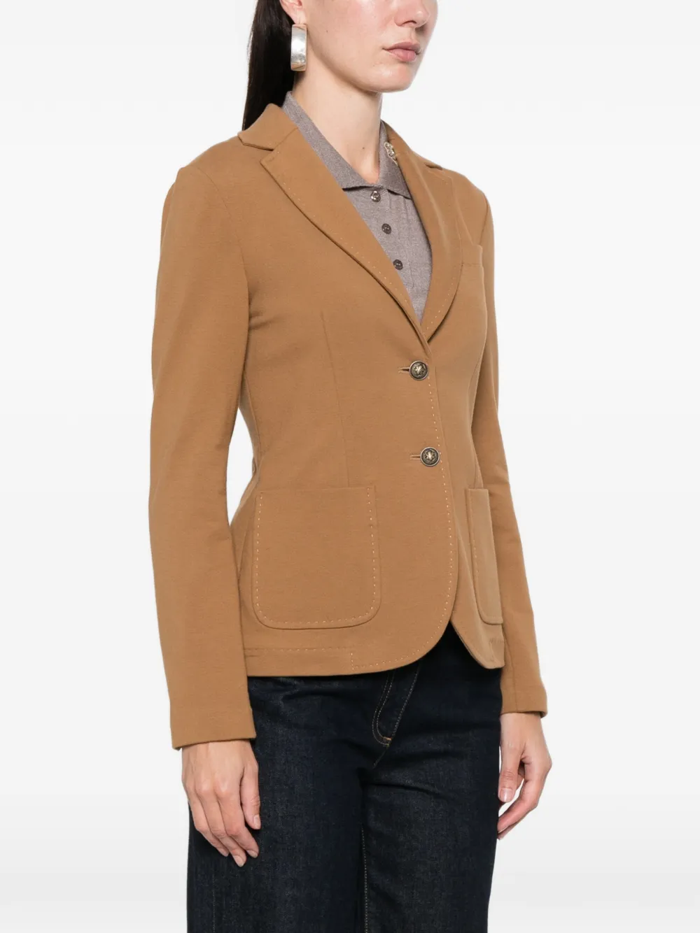 Circolo 1901 Buttoned Patch-pockets Blazer In Brown