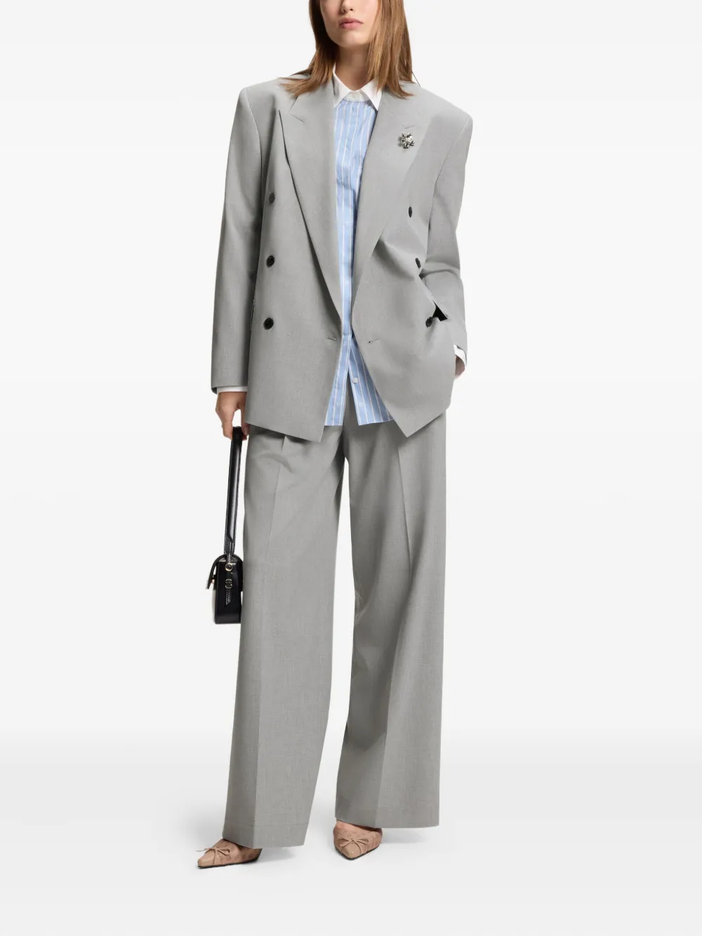 HUGO drawstring-fastening pleated trousers | Straight-Leg Pants | Image 2