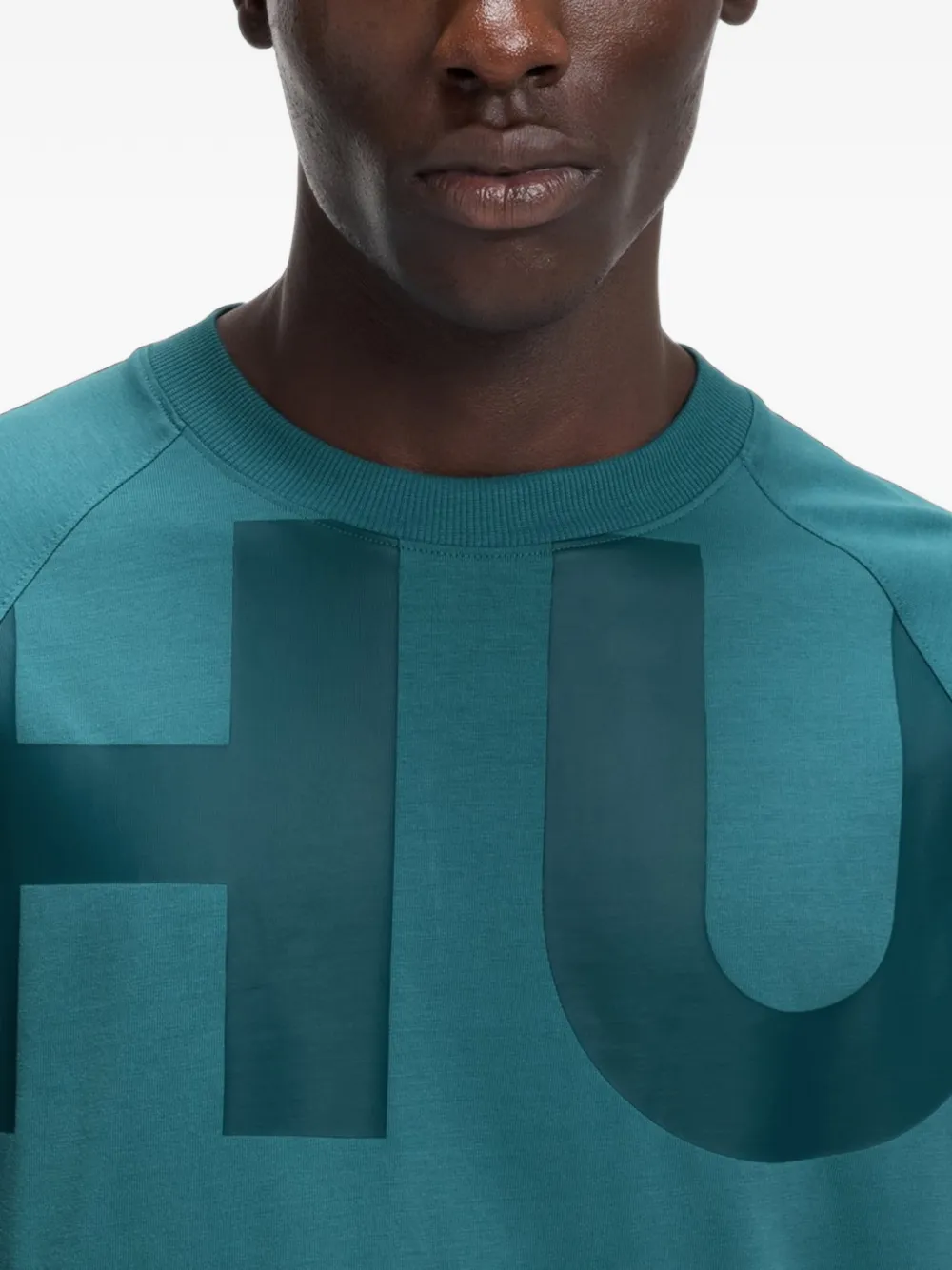 HUGO T-shirt met logoprint Blauw