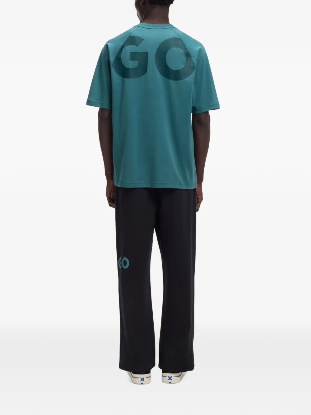 HUGO T-shirt met logoprint Blauw