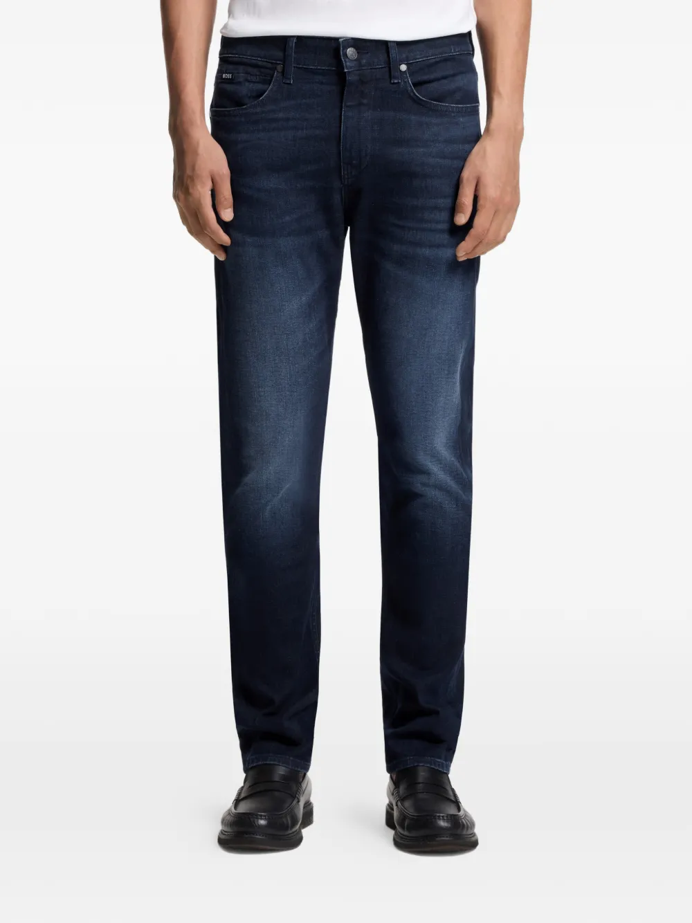 BOSS Delaware slim-fit jeans van donkerblauwe stretch denim