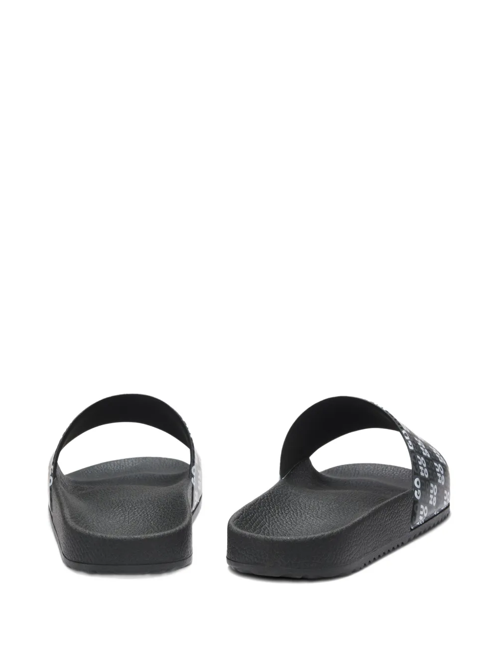 HUGO Slippers met logoprint Zwart