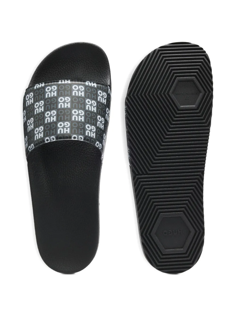 HUGO Slippers met logoprint Zwart