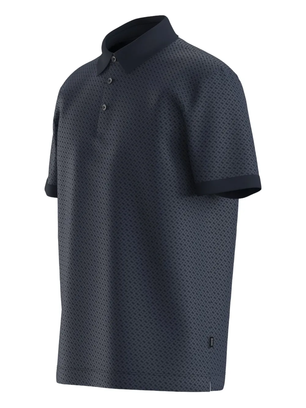  Boss Patterned Short-sleeve Polo Shirt - Blue 