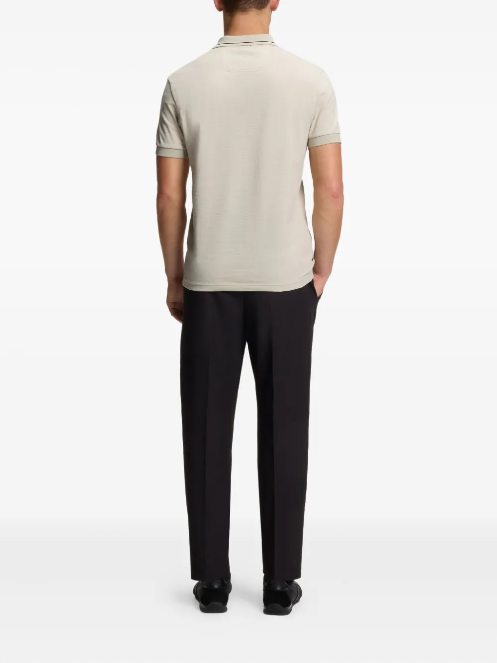 BOSS Slim-fit poloshirt met logo van katoenen piqué Beige