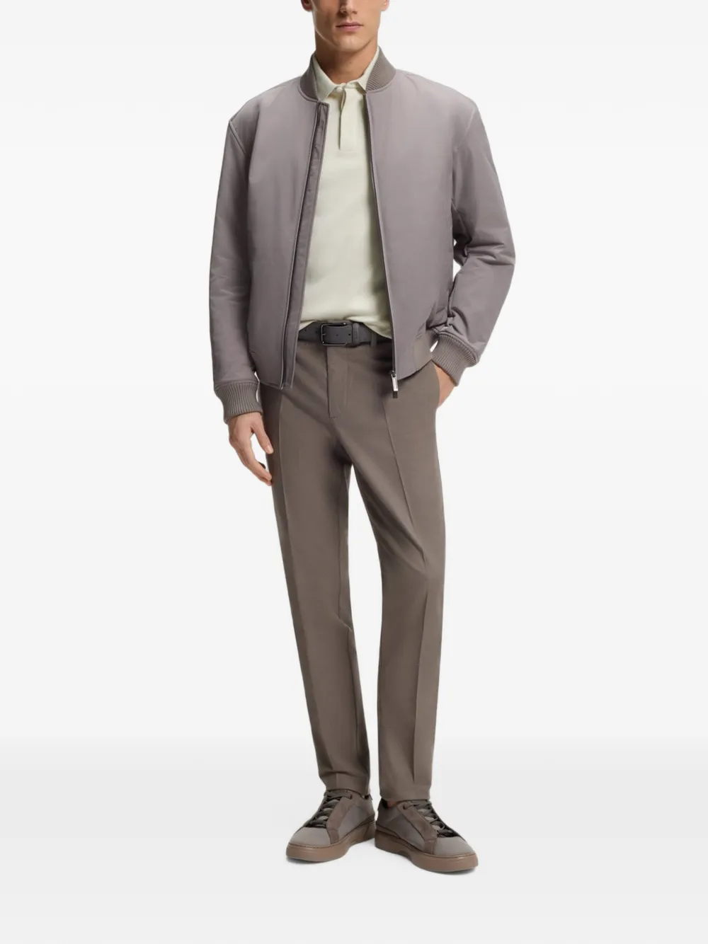 BOSS Poloshirt met logopatch Beige