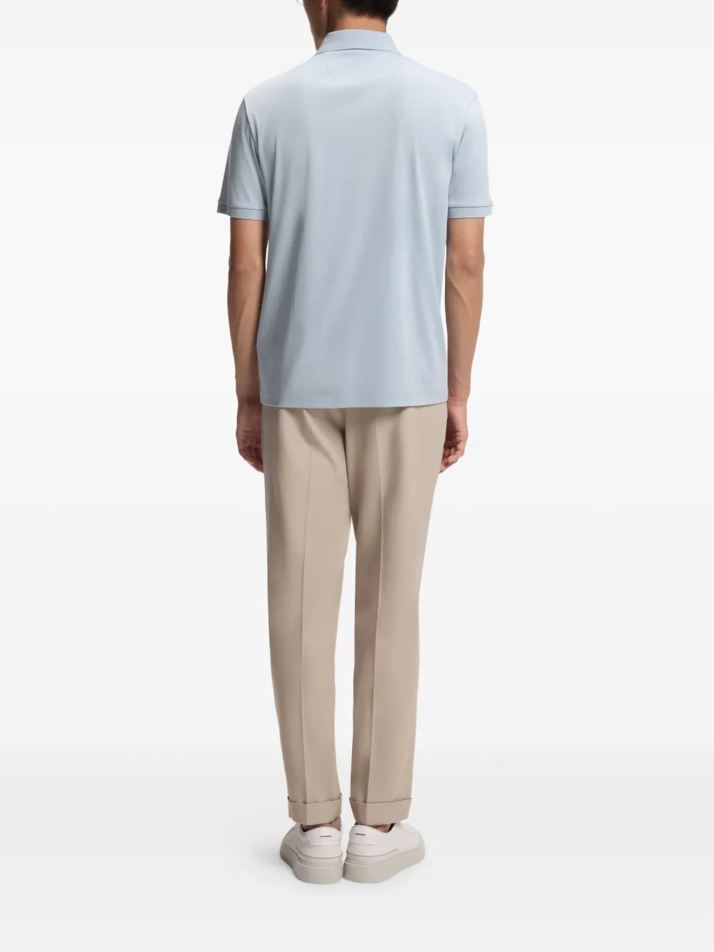 BOSS Poloshirt met knopen Blauw