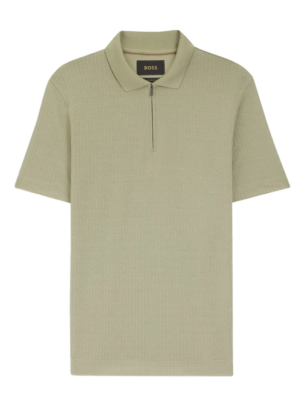 BOSS half-zip textured polo shirt – Neutrals BOSS half-zip textured polo shirt – Neutrals