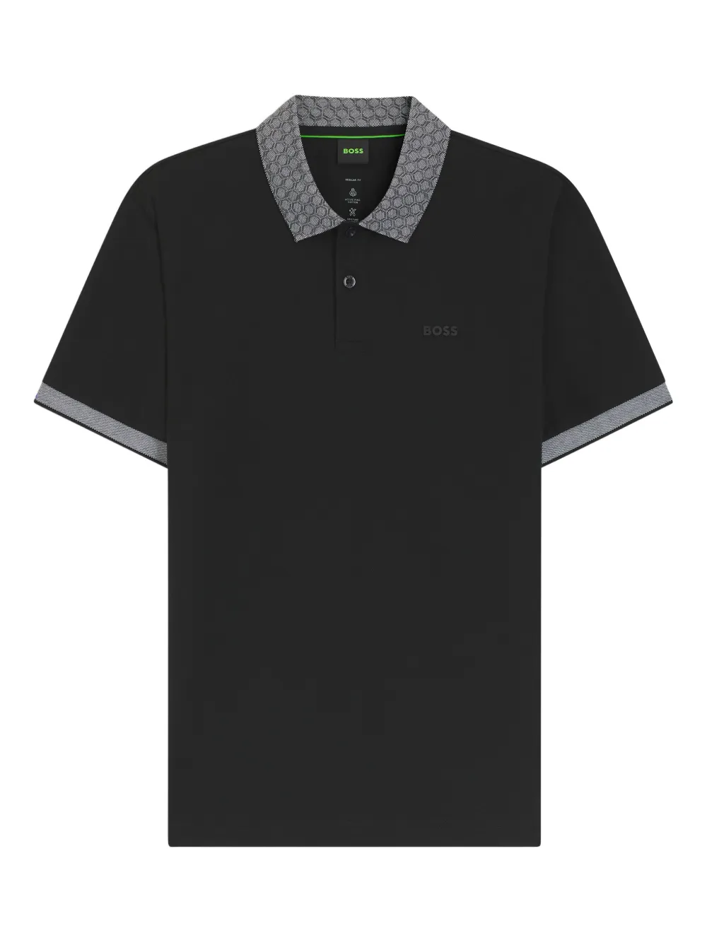 Hugo Boss Poloshirt Mit Gemustertem Kragen In Black